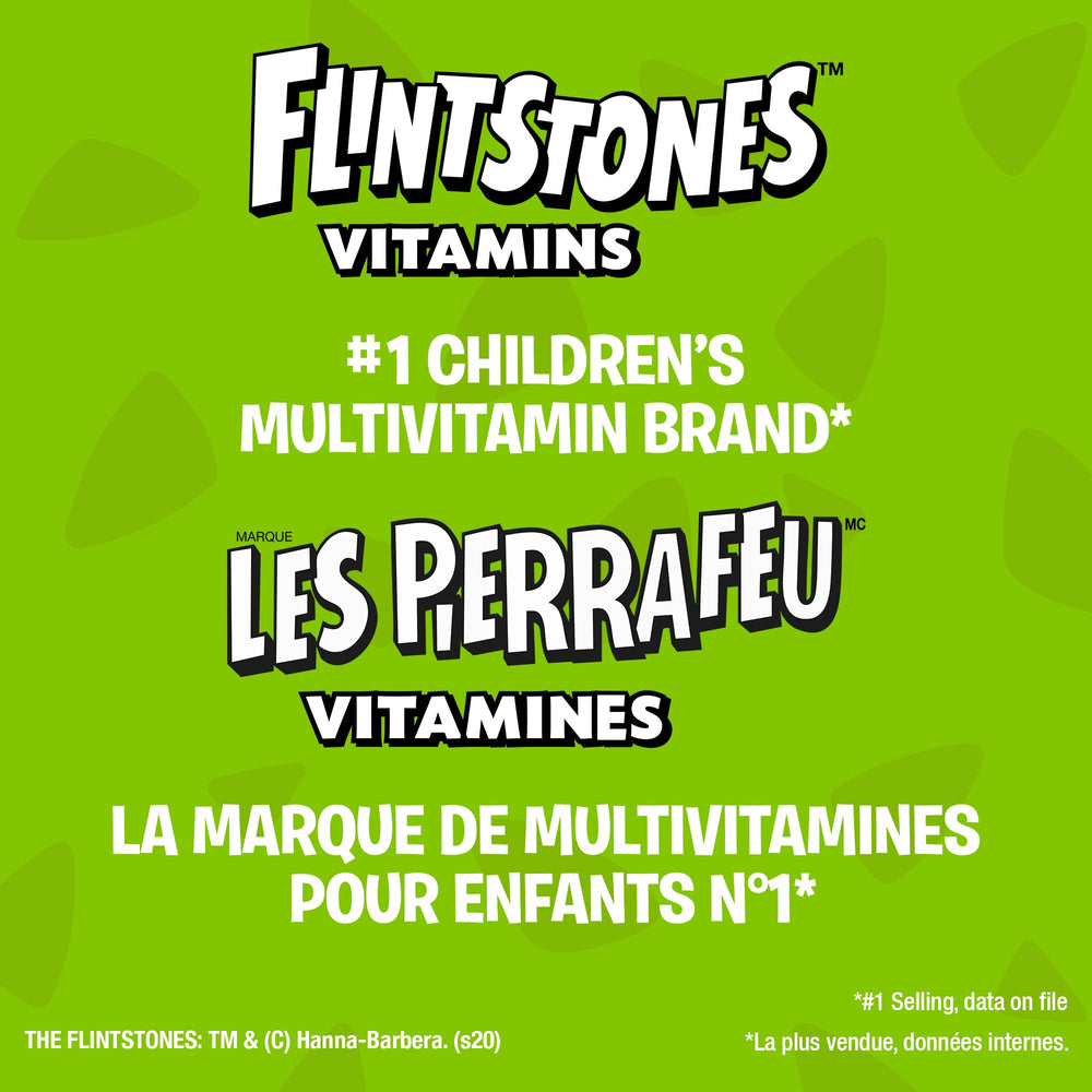 Flintstones Plus Iron nutrition facts panel highlights vitamins.
