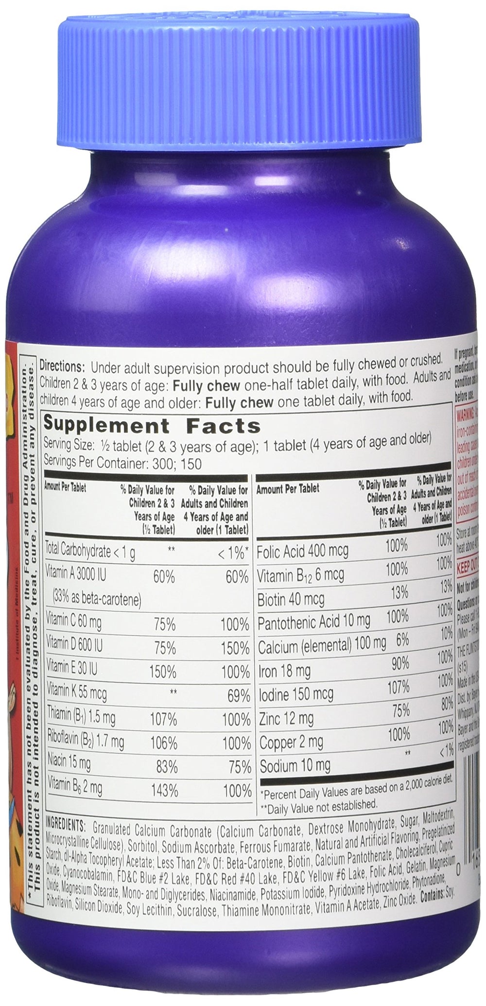 Flintstones vitamins chewable tablets close-up shows tasty texture for easy intake