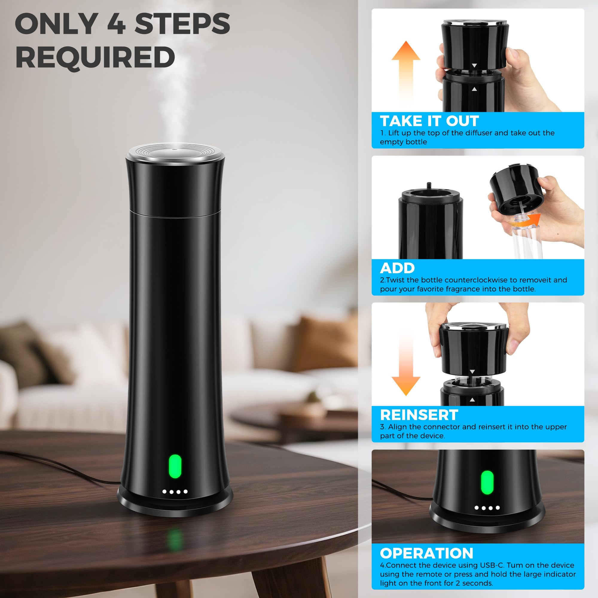 FLLUK hotel-scent-diffuser-starter-oils-set includes five essential oils for versatile scents