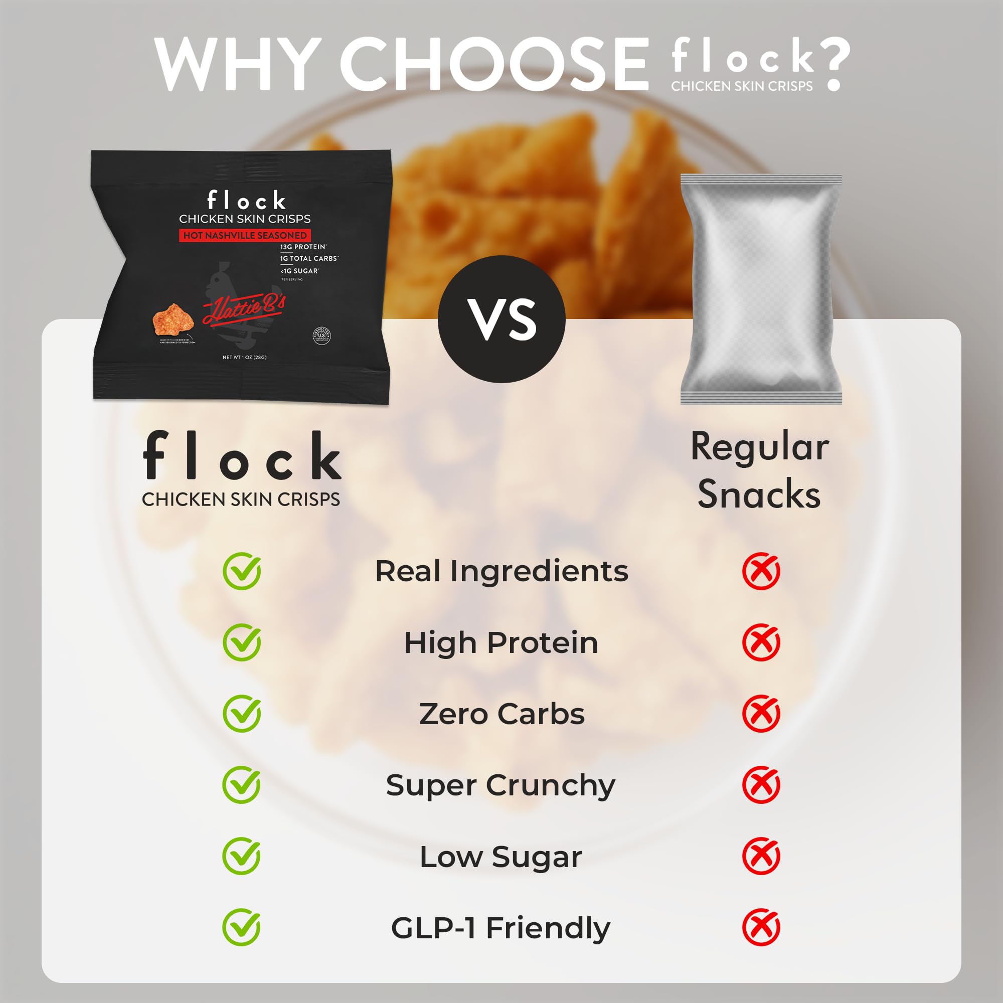 Flock Nashville Hot chips with dips for flavor pairing.