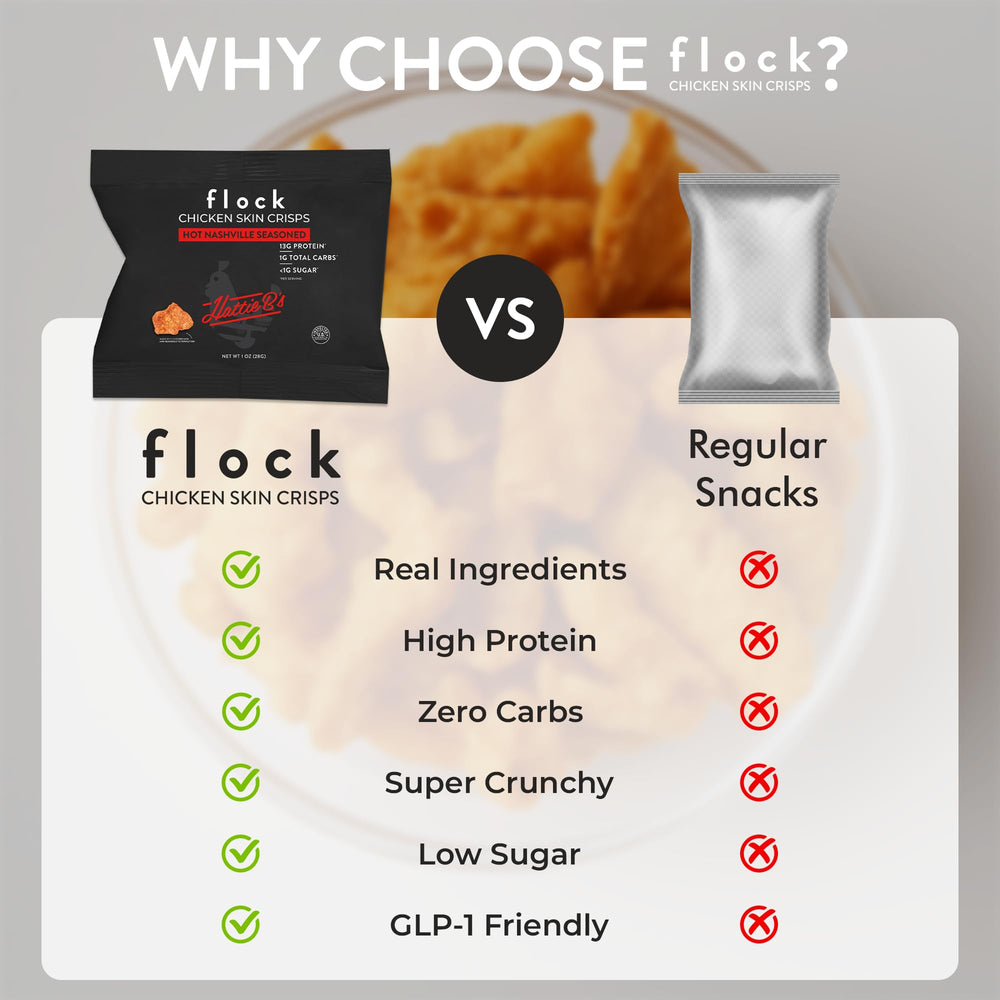 Flock Nashville Hot chips with dips for flavor pairing.