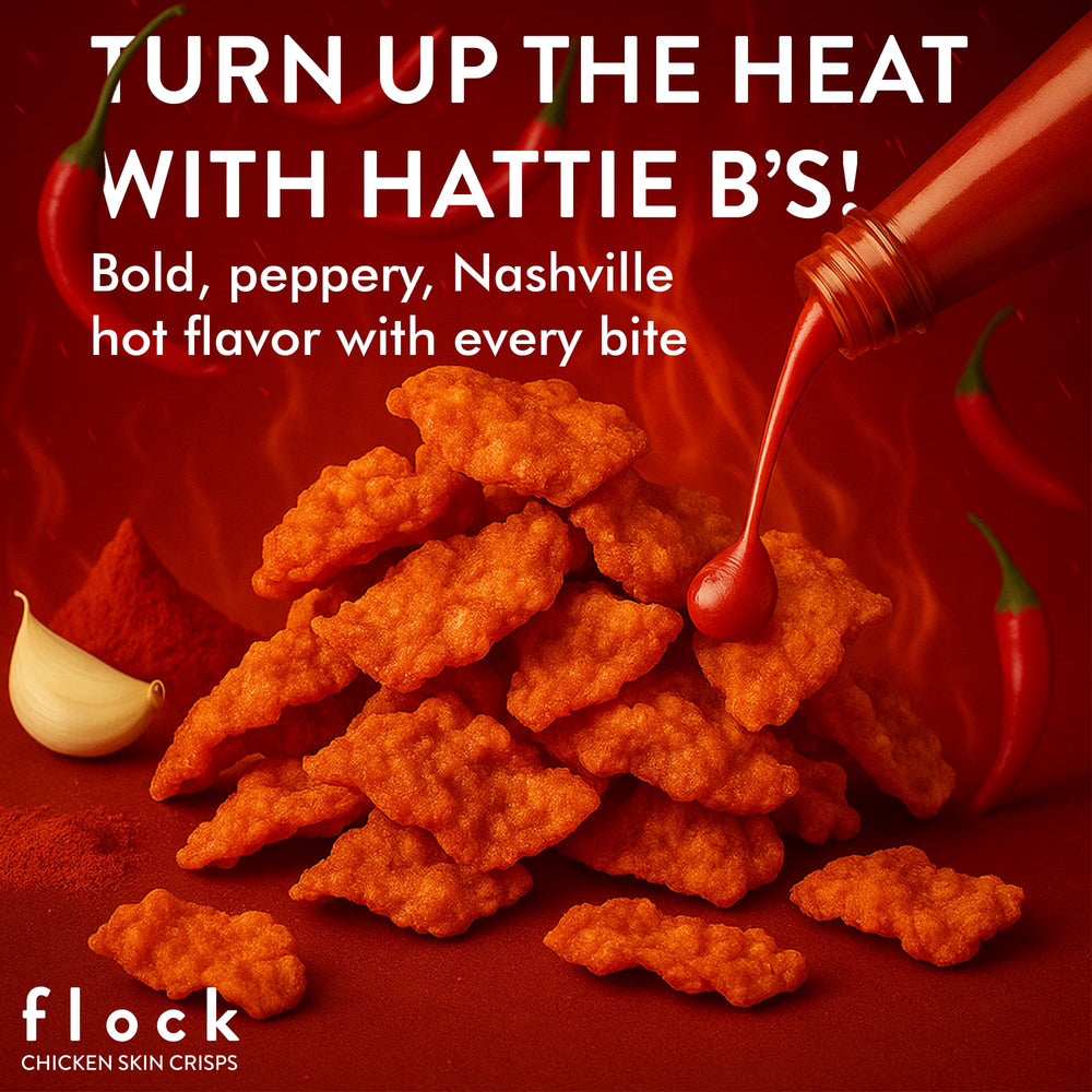 Flock Nashville Hot bag angle displaying a perfect single-serve portion.
