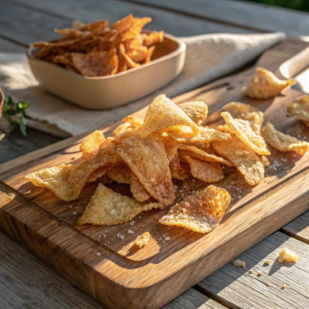 Flock chicken skin chips ingredients label image emphasizes simple, 100% real chicken with minimal seasoning.