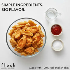 Flock Keto Chicken Skin Chips on-the-go serving for quick snacking.