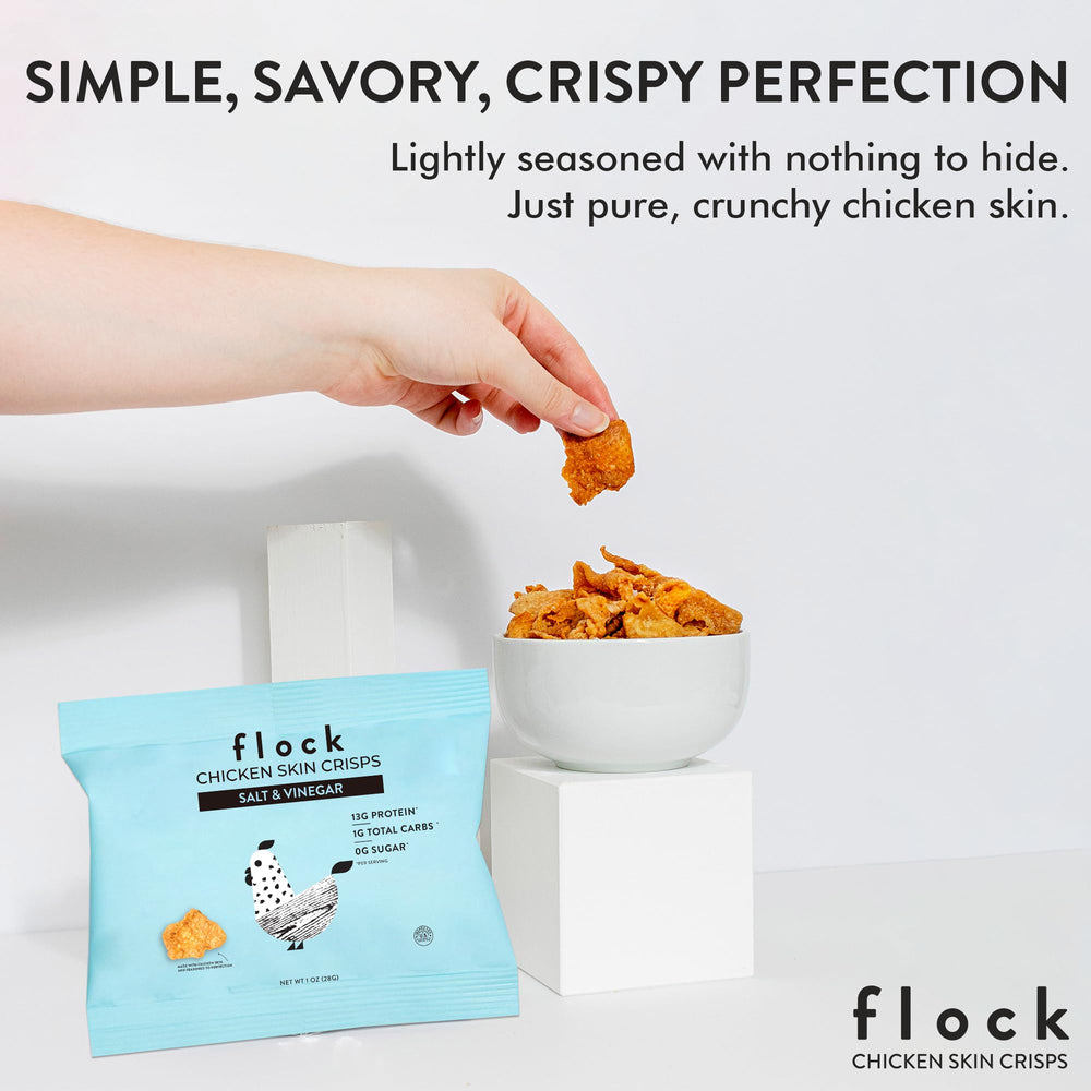 Flock packaging display showing large bags for easy stocking.