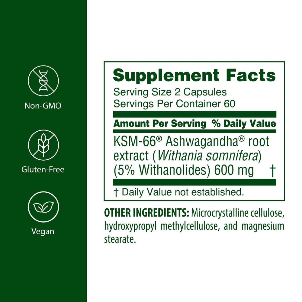 Flora Ashwagandha KSM-66 capsules promote sleep quality and calm.