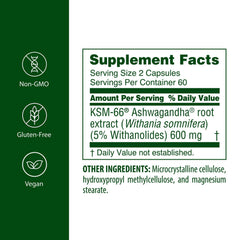 Flora Ashwagandha KSM-66 capsules promote sleep quality and calm.