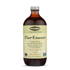 Flora Flor-Essence bottle shows the eight-herb blend for gentle daily wellness.