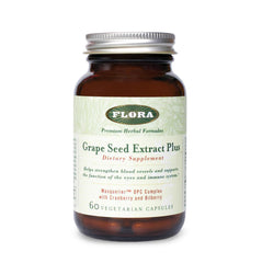 Flora Grape Seed Extract Plus bottle for daily immune and cellular support.