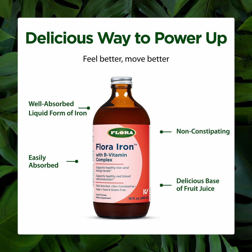 Flora Iron bottle on the counter for daily use