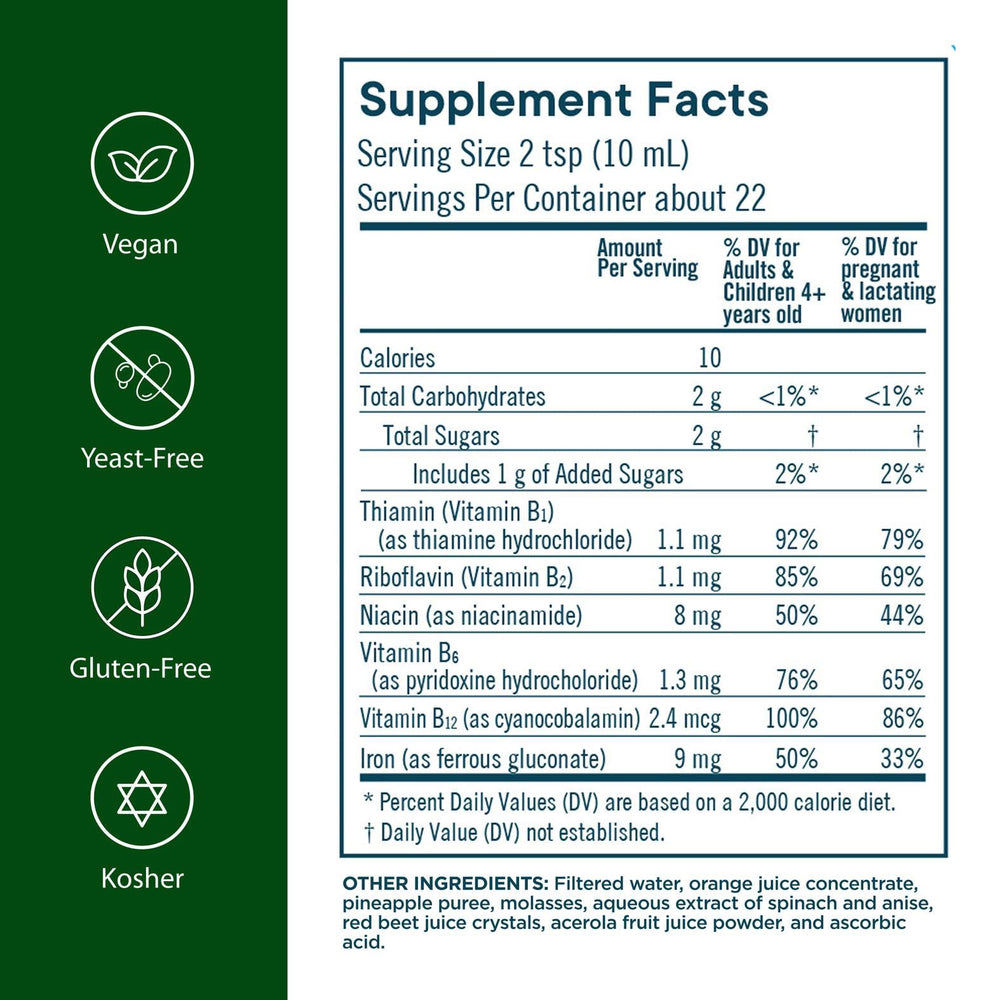 Flora Iron liquid pour demonstrates easy dosing and gentle absorption.
