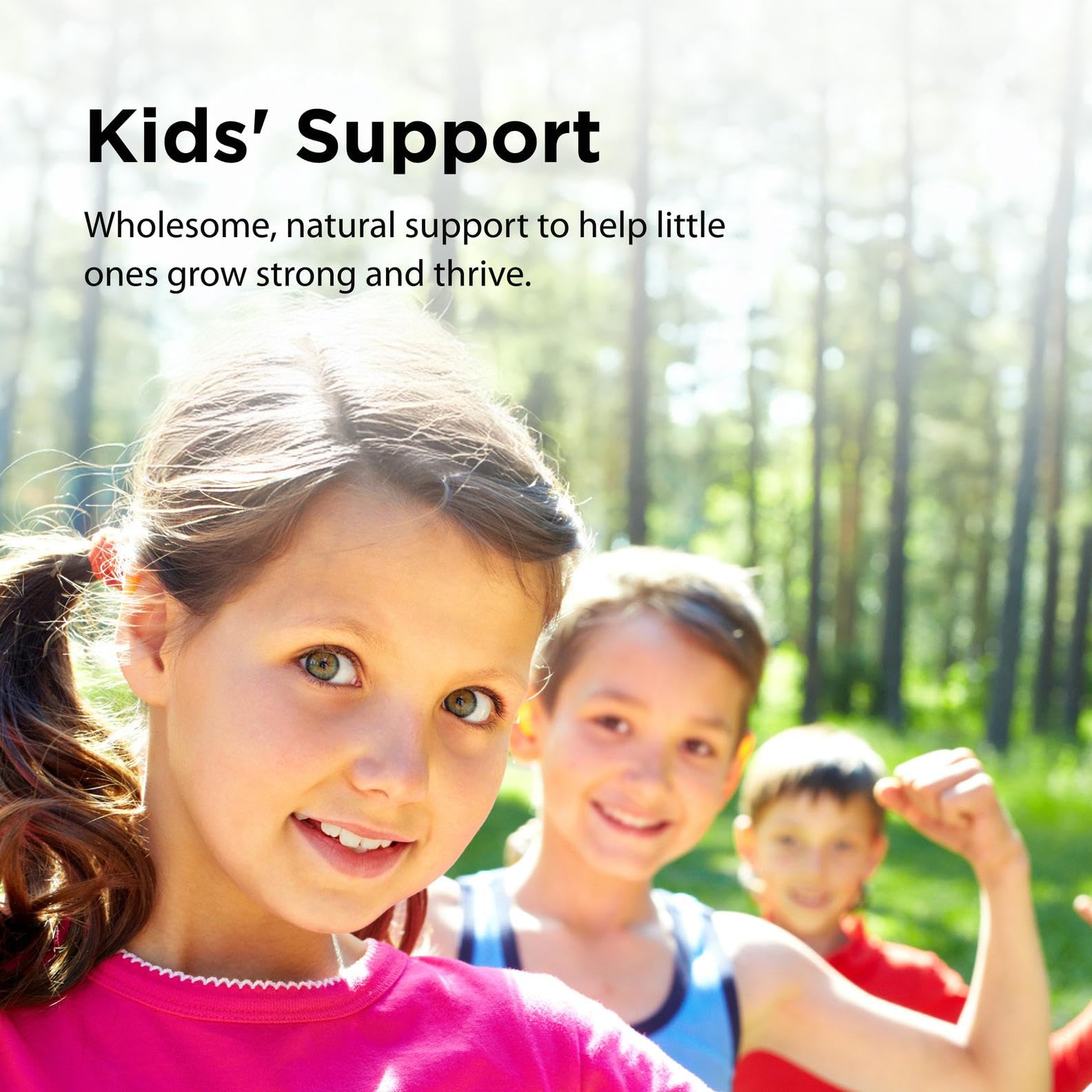 Flora Kids Multi Essentials Plus antioxidant panel highlights vitamins A, C, E