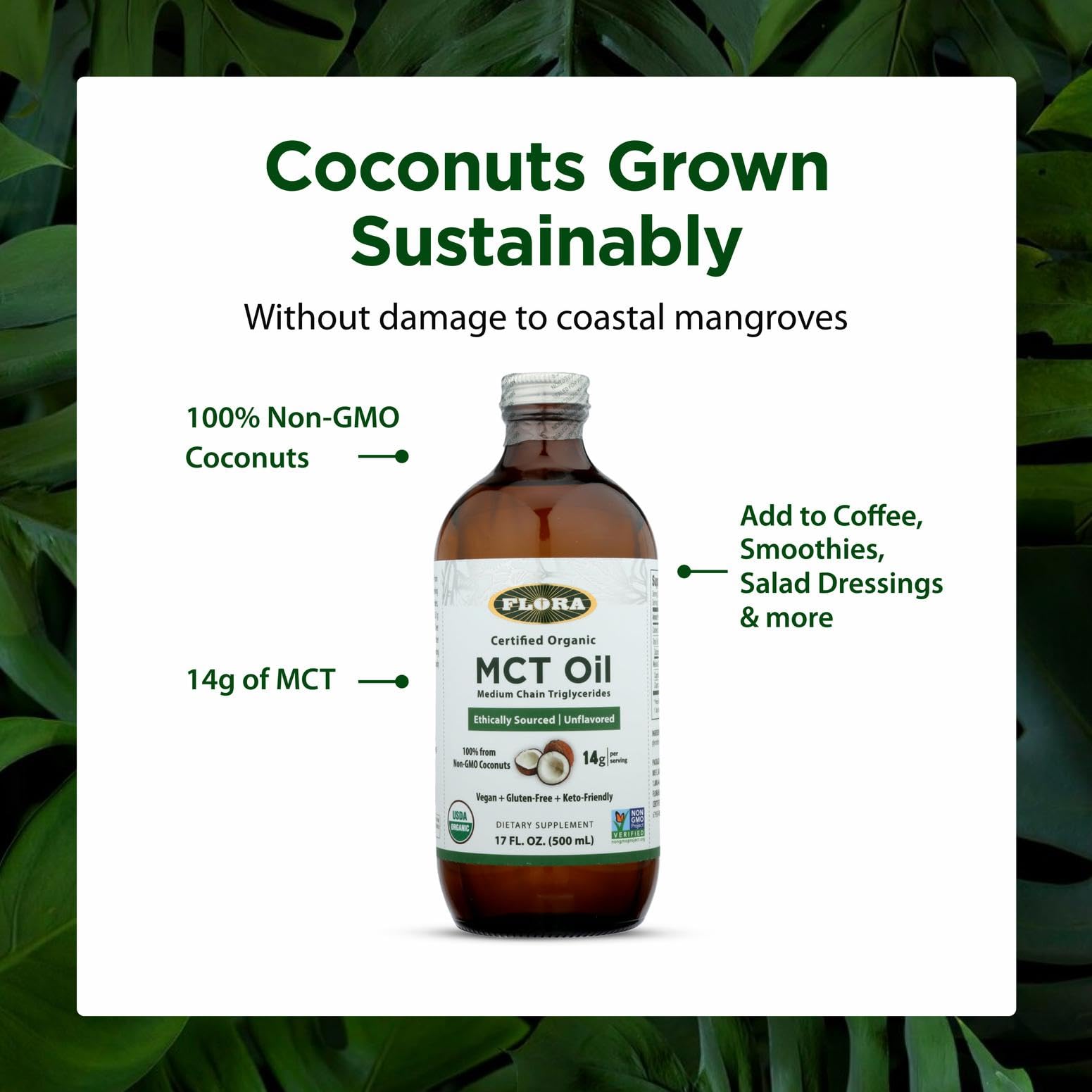 Flora MCT Oil in smoothies supports keto-friendly energy