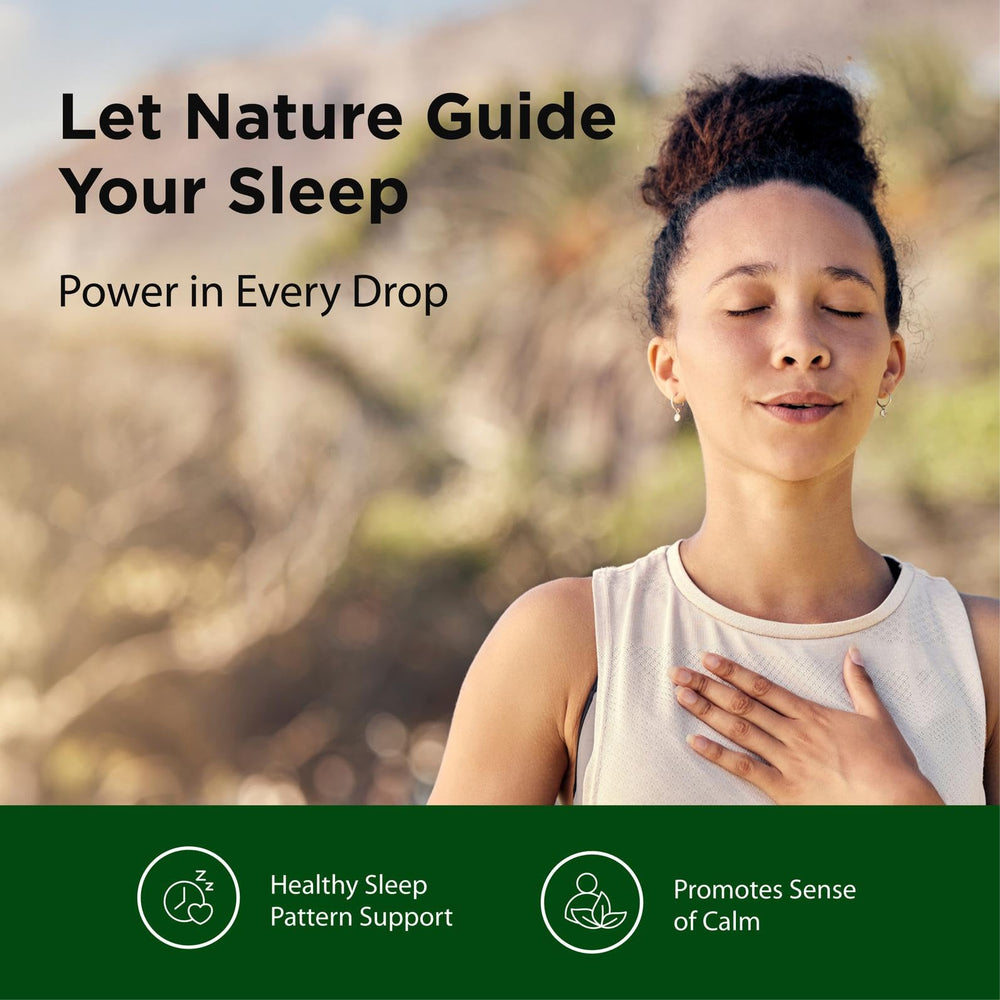 Flora Sleep Essence herbal blend in glass emphasizes lavender and chamomile aroma