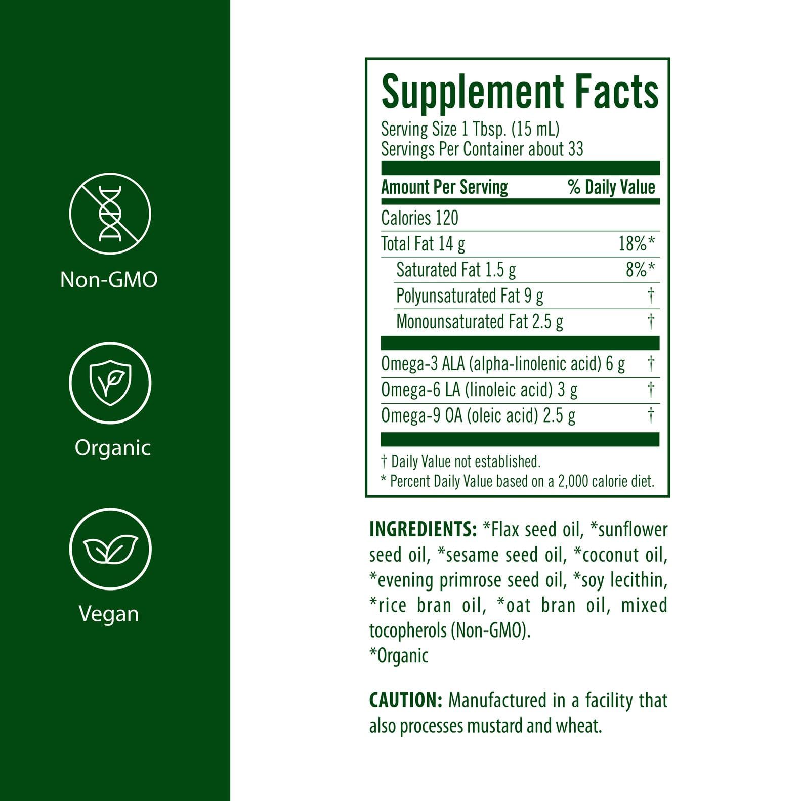 Flora Udo's Choice Omega 369 pour — adds a light, nutty flavor.