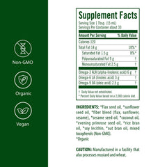 Close-up of Flora Udo's Omega oil pour highlighting 2:1:1 fatty acid balance