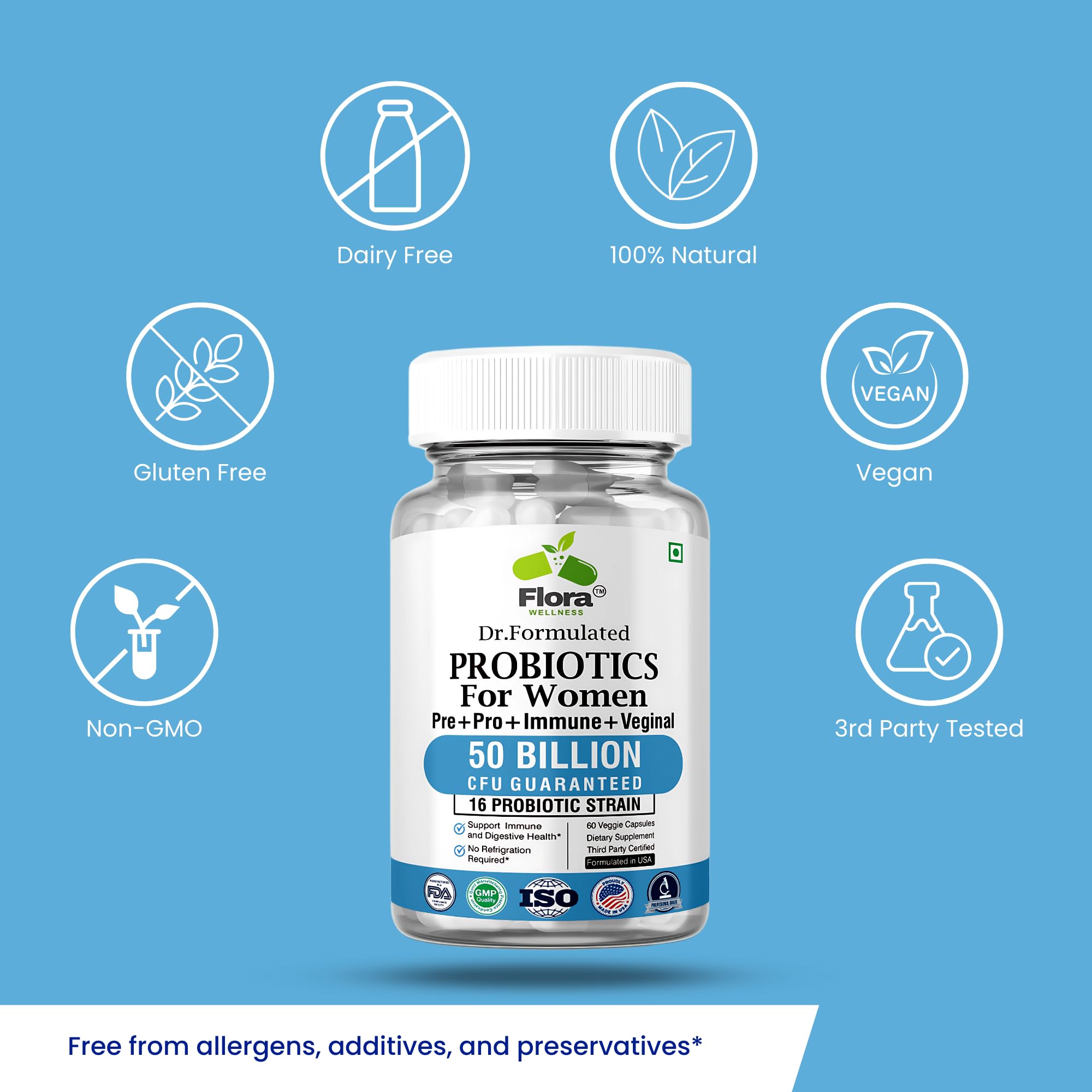 FLORA WELLNESS Probiotics for Women travel pack for on-the-go support