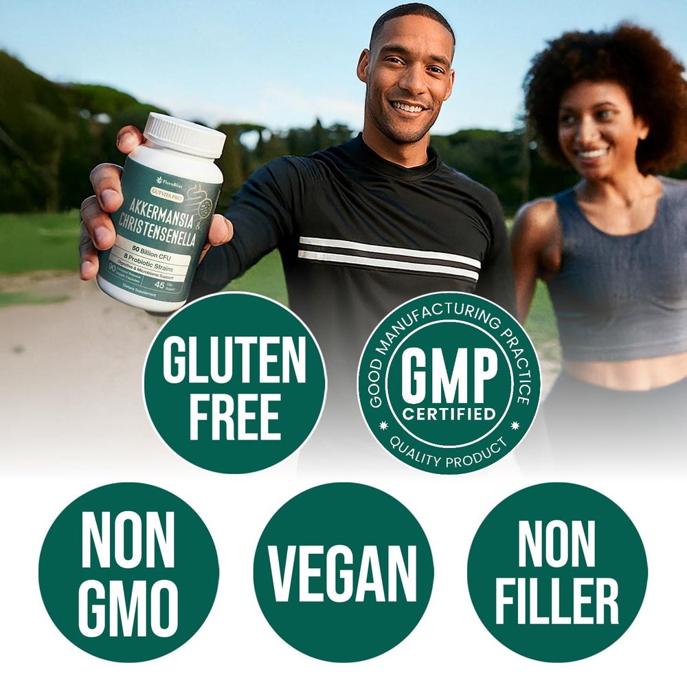 FloraBliss allergen-free icons indicating vegan and gluten-free.