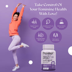 Floradapt Women's Intimate Probiotics label closeup, certified organic formula