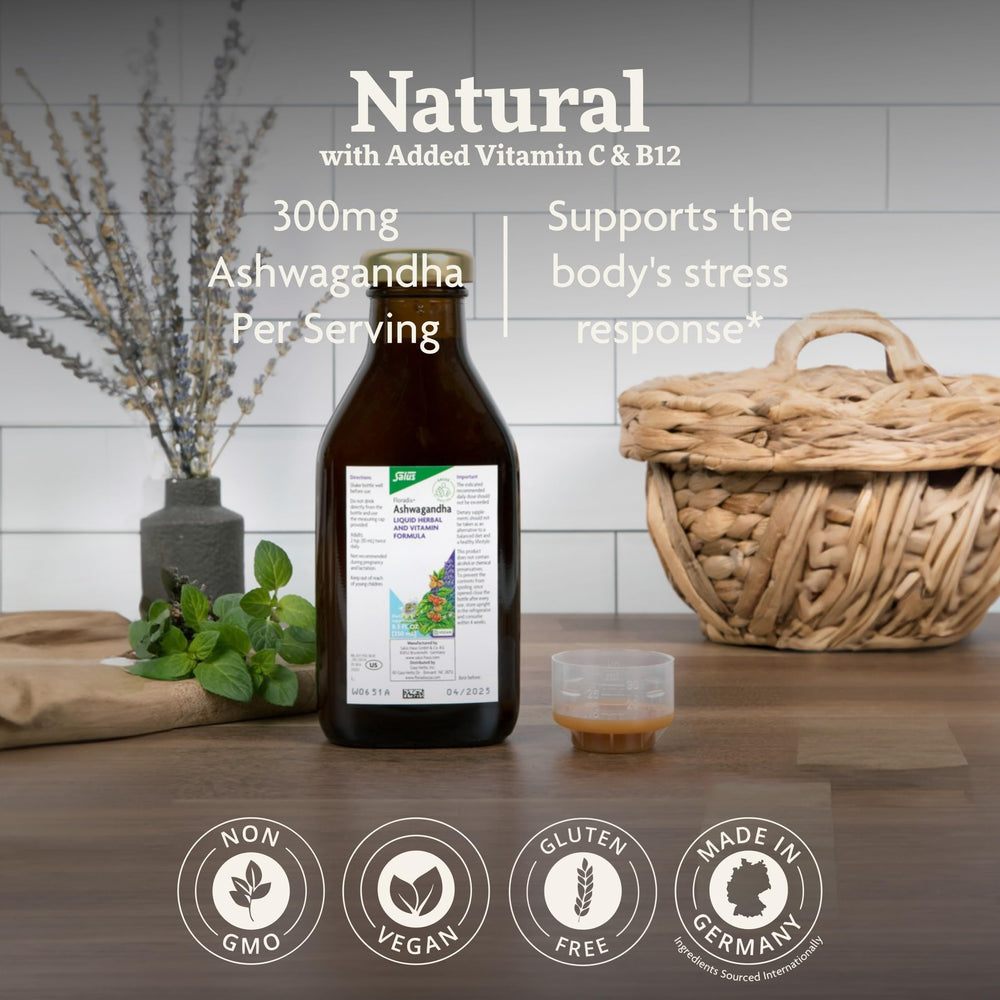 Floradix dispensing dropper cap for precise dosing in a soothing daily routine.
