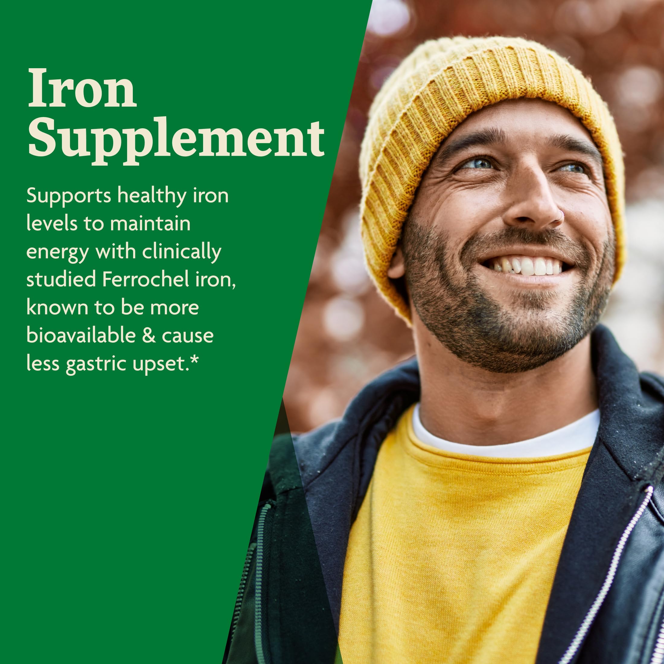 Floradix Iron + Herbs phyto-caps closeup highlighting plant-based iron delivery.