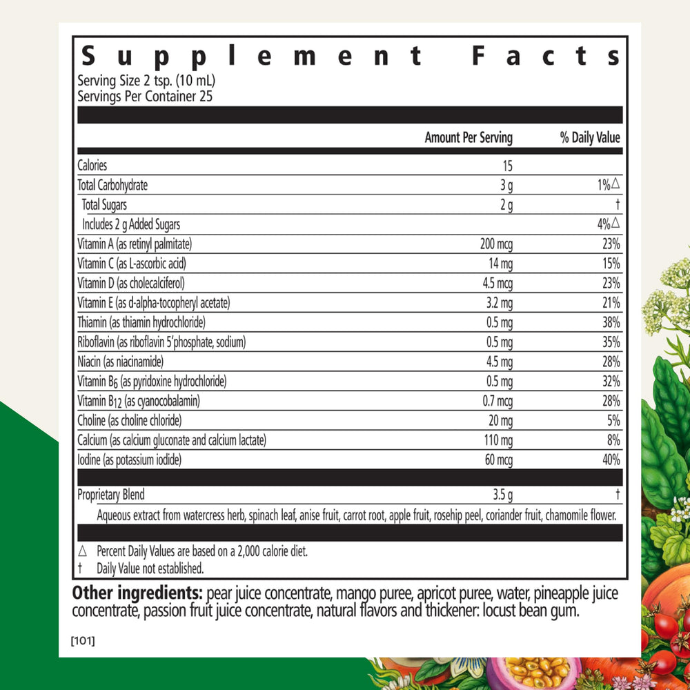 Close-up of the Kinder Love label showing key vitamins.