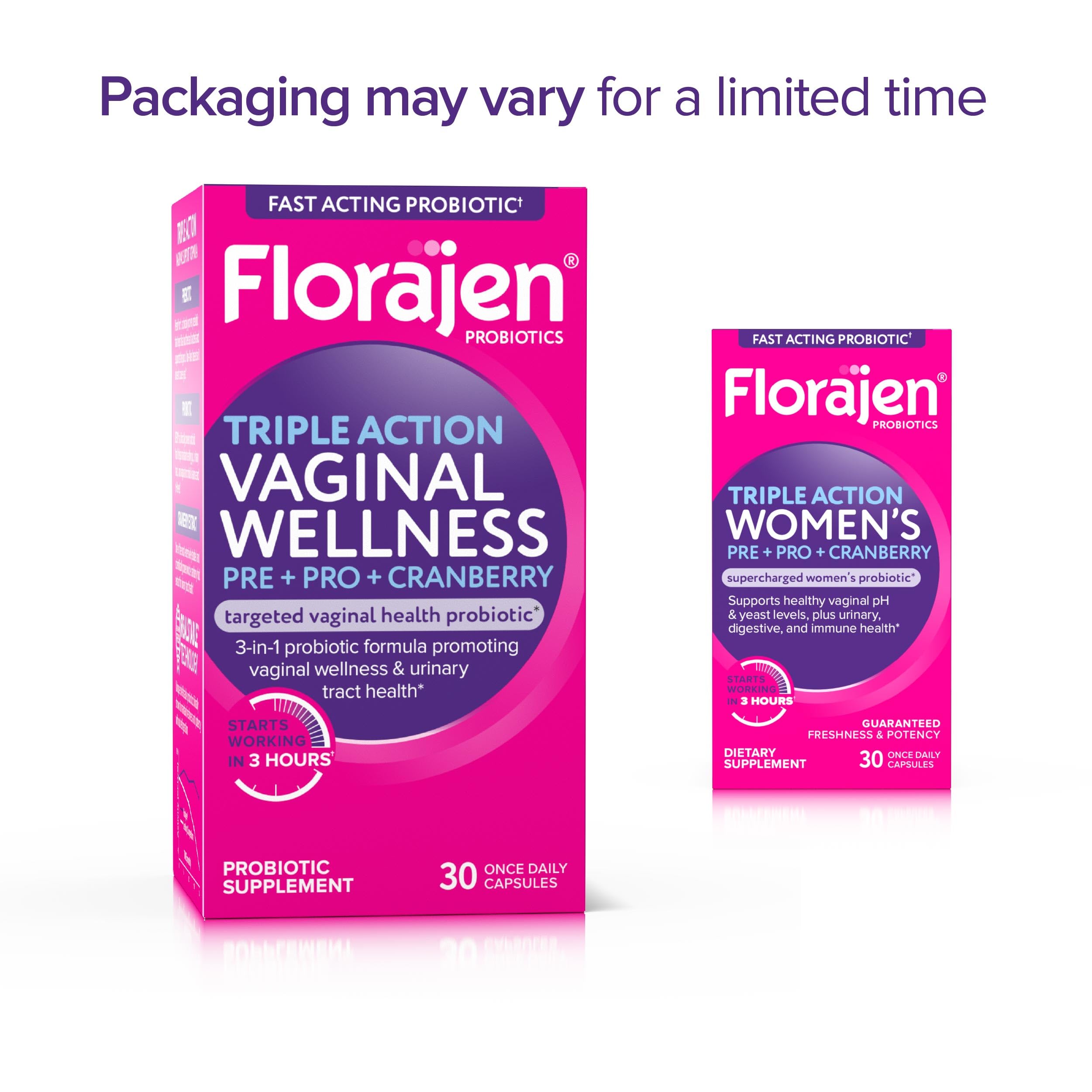 Immunity-focused graphic on Florajen packaging suggests immune support potential.