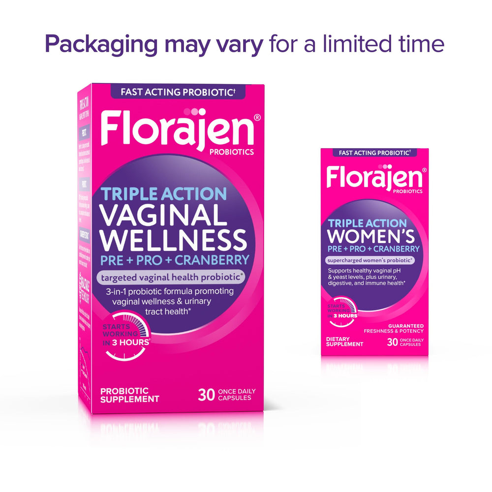 Immunity-focused graphic on Florajen packaging suggests immune support potential.