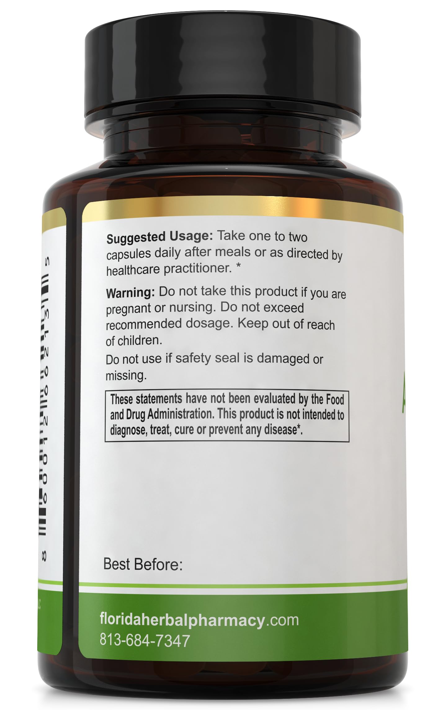 Florida Herbal Pharmacy avocado extract capsules pour demonstrates easy daily dosage.