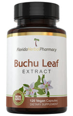 Florida Herbal Pharmacy Buchu Leaf Extract capsules bottle for daily wellness.