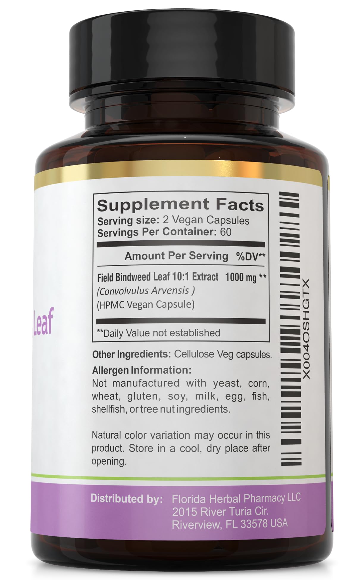 Florida Herbal Pharmacy GMP-certified label indicating strict quality and safety standards.