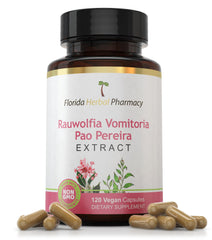 Florida Herbal Pharmacy Pao Pereira Rauwolfia capsules bottle front for daily use