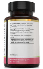 Florida Herbal Pharmacy Pao Pereira Rauwolfia capsules close-up label showing 10:1 concentrate