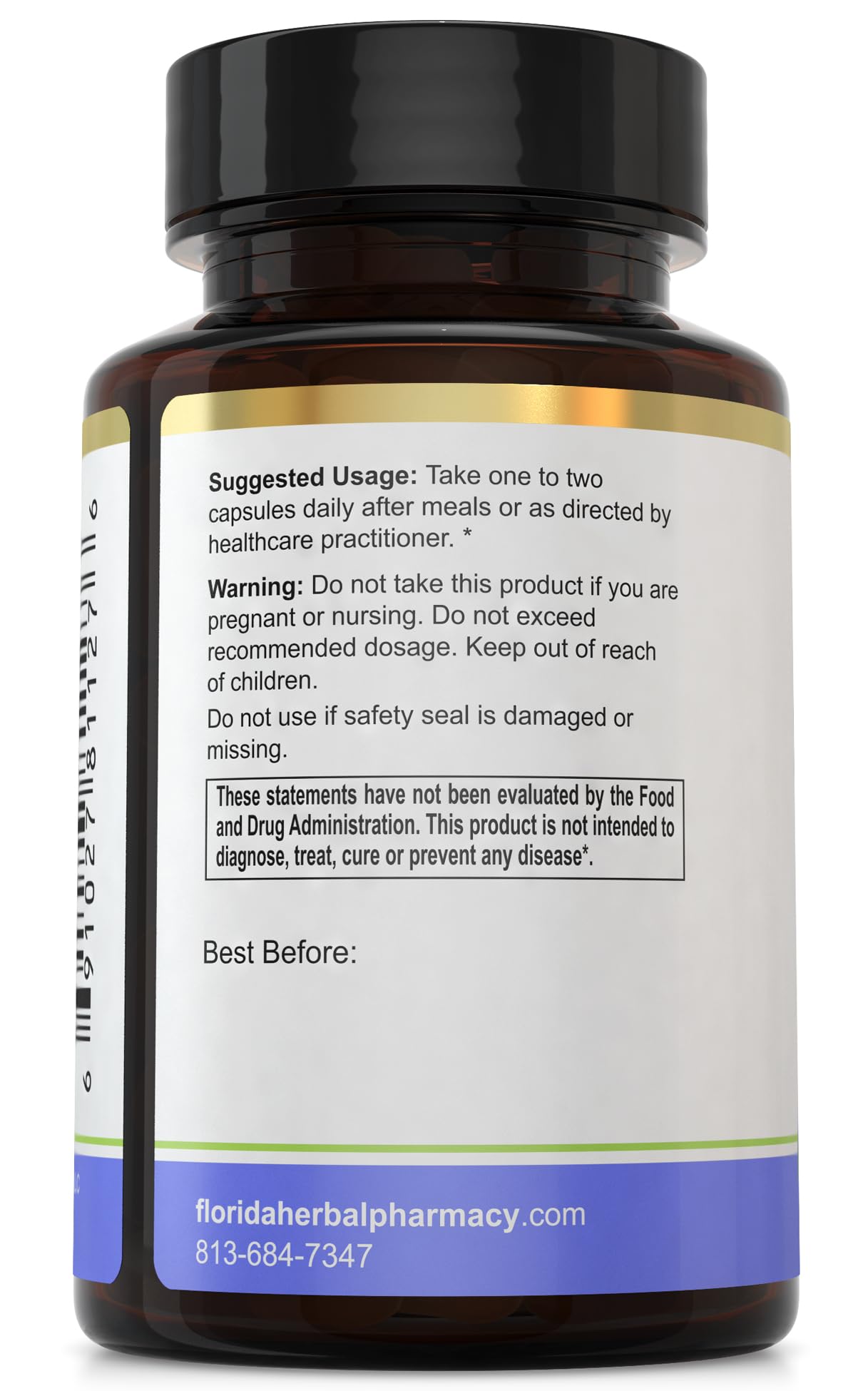 Florida Herbal Pharmacy probiotic capsules lined up for convenient daily digestive support.