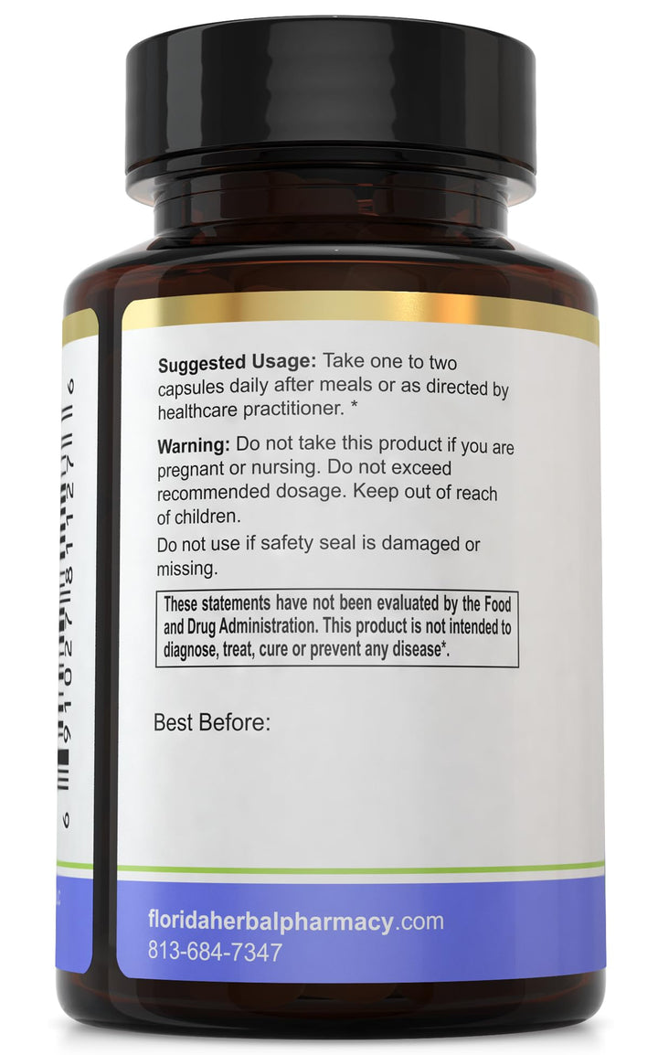 Florida Herbal Pharmacy probiotic capsules lined up for convenient daily digestive support.