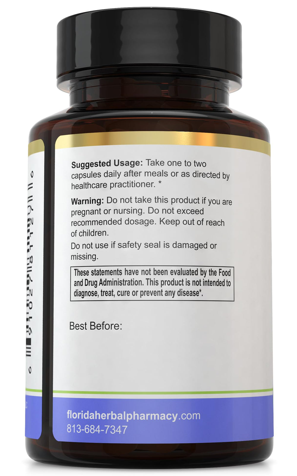 Florida Herbal Pharmacy probiotic capsules lined up for convenient daily digestive support.