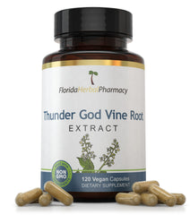 Florida Herbal Pharmacy Thunder God Vine capsules bottle for daily wellness support
