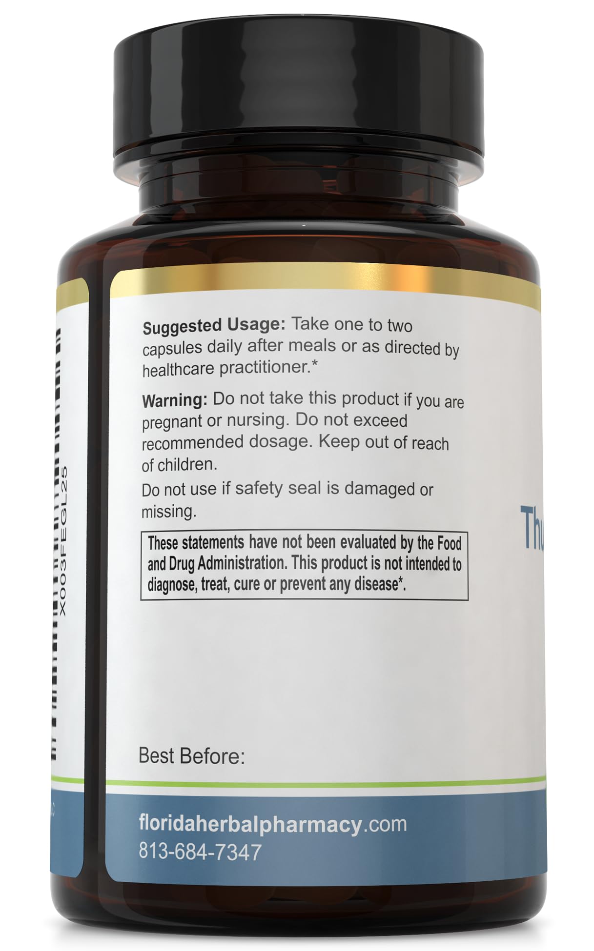 Close-up of Thunder God Vine capsules showing 500 mg extract
