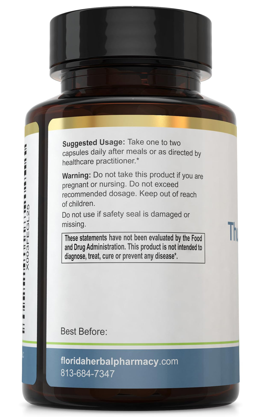 Close-up of Thunder God Vine capsules showing 500 mg extract