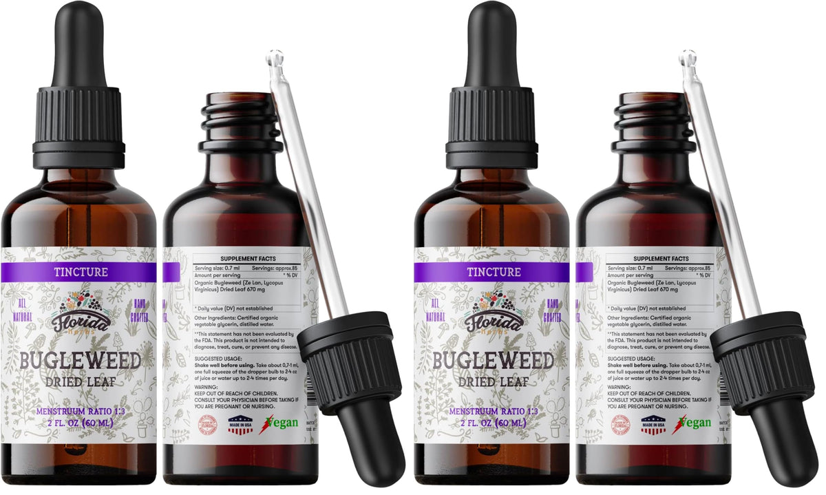 Florida Herbs Bugleweed Tincture bottle amber, ideal for daily herbal use.