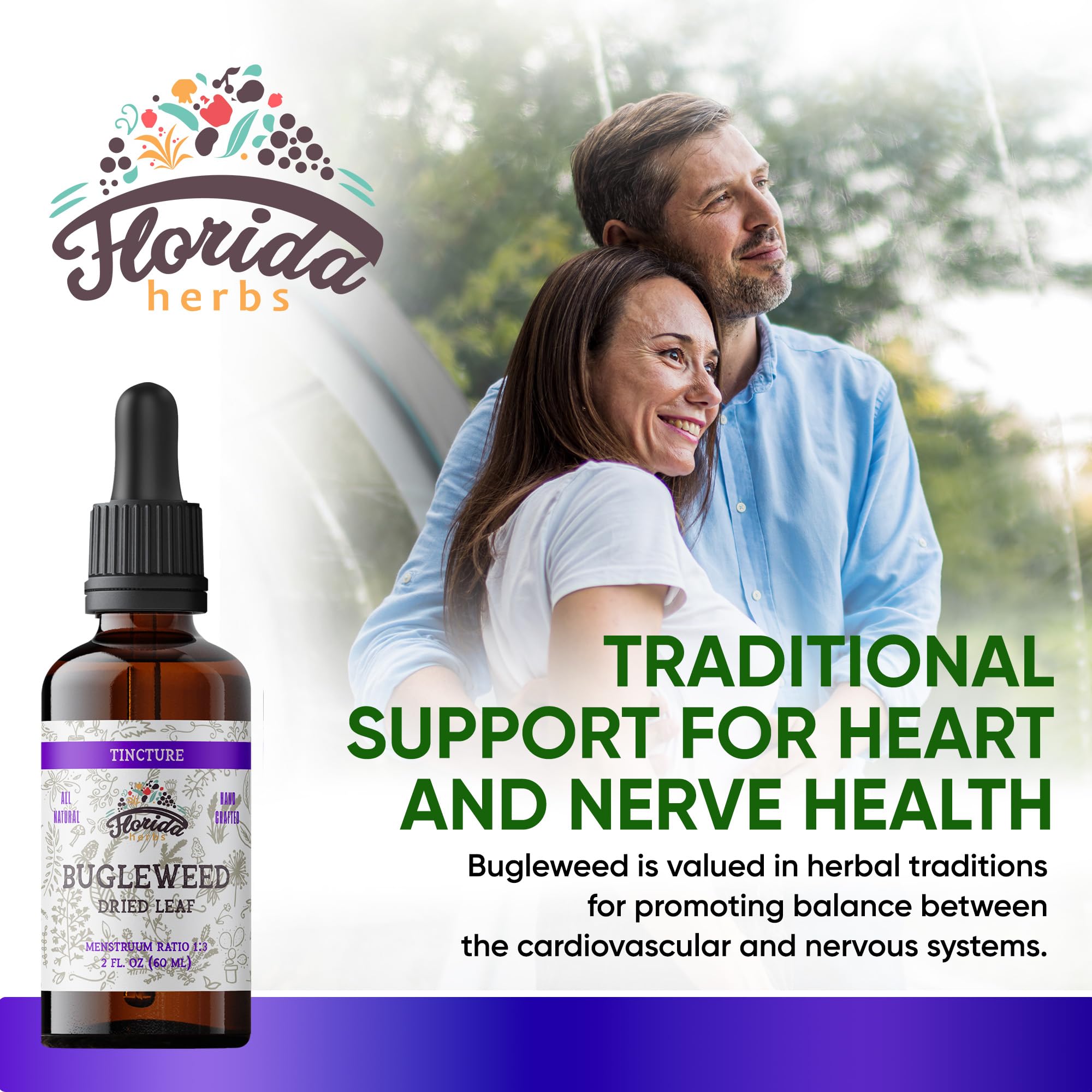 Florida Herbs Bugleweed Tincture dropper for easy dosing on the go.
