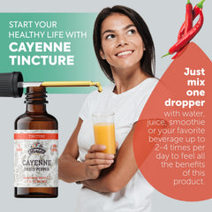 Florida Herbs Cayenne tincture label shows organic, non-GMO ingredients