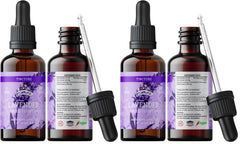 Florida Herbs Lavender Extract bottle pour, calming aromatherapy on the go
