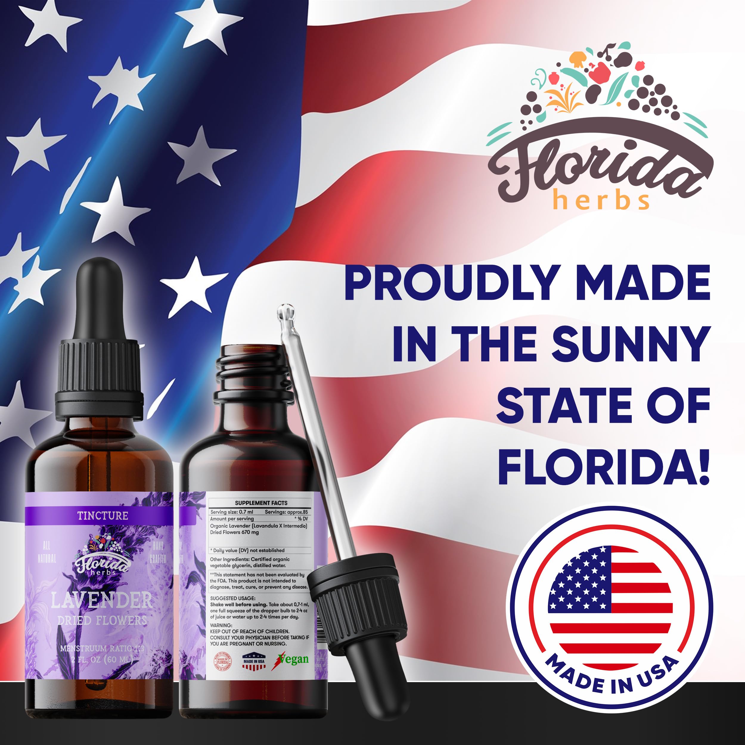 Florida Herbs Lavender Extract two bottles, easy home remedy preparation
