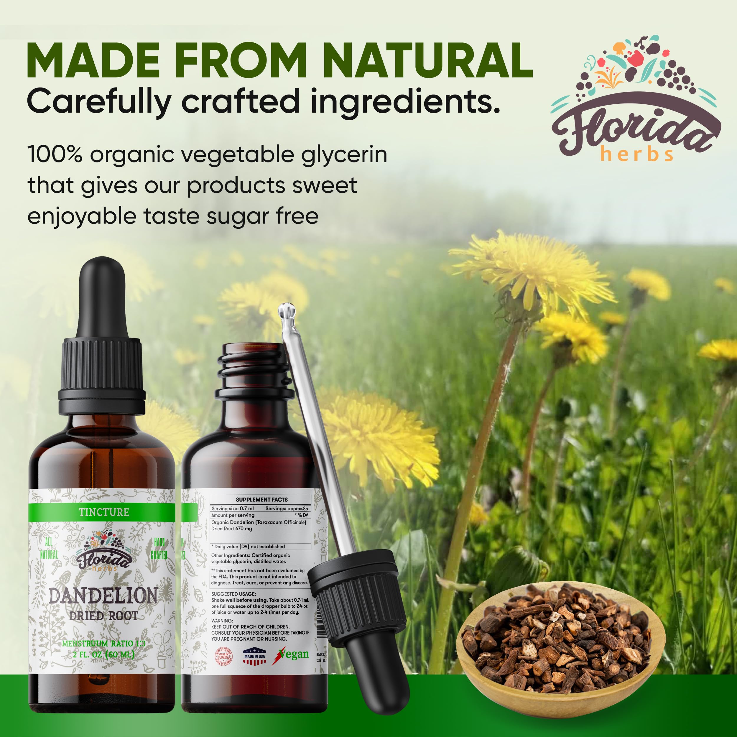 Florida Herbs Organic Beet Root Extract bottle emphasizes non-GMO vegan formula.