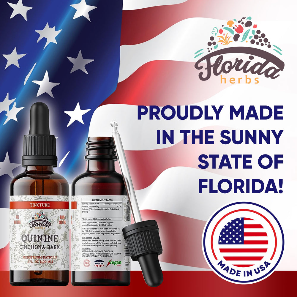 Florida Herbs Quinine tincture pack of 2 for convenient supply.