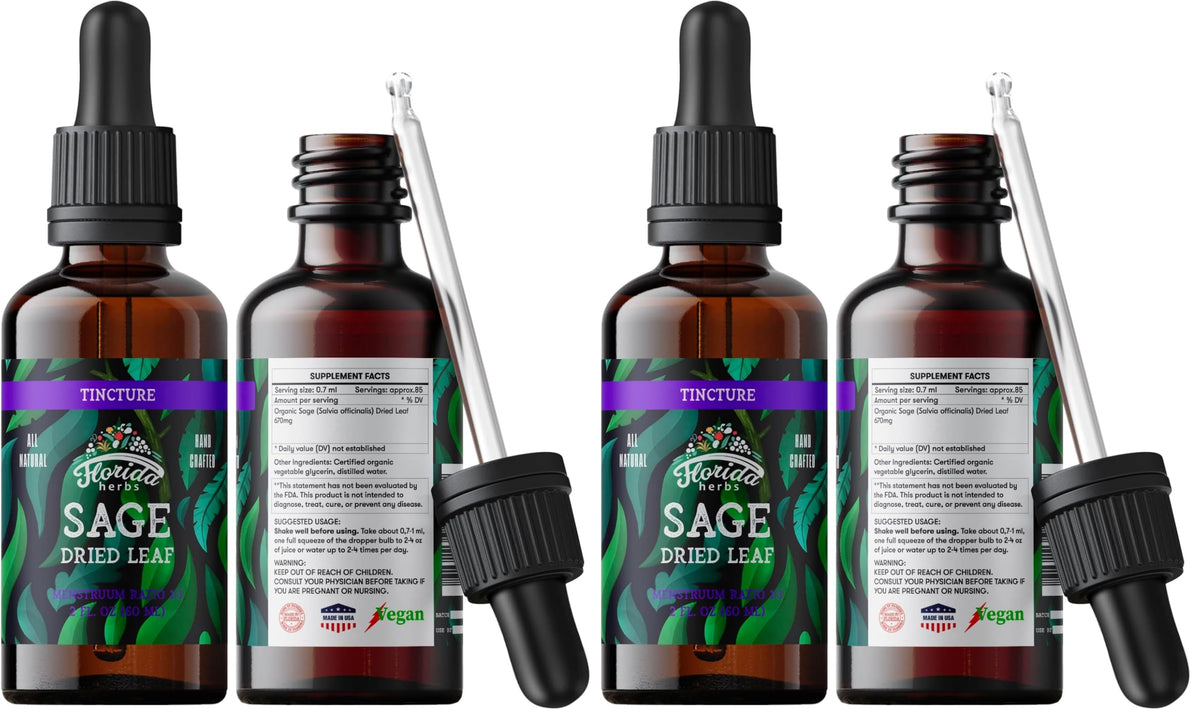 Florida Herbs Sage Extract bottle for convenient daily use.
