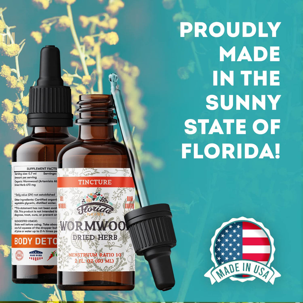 Florida Herbs Tincture bottle on counter inviting convenient daily use.