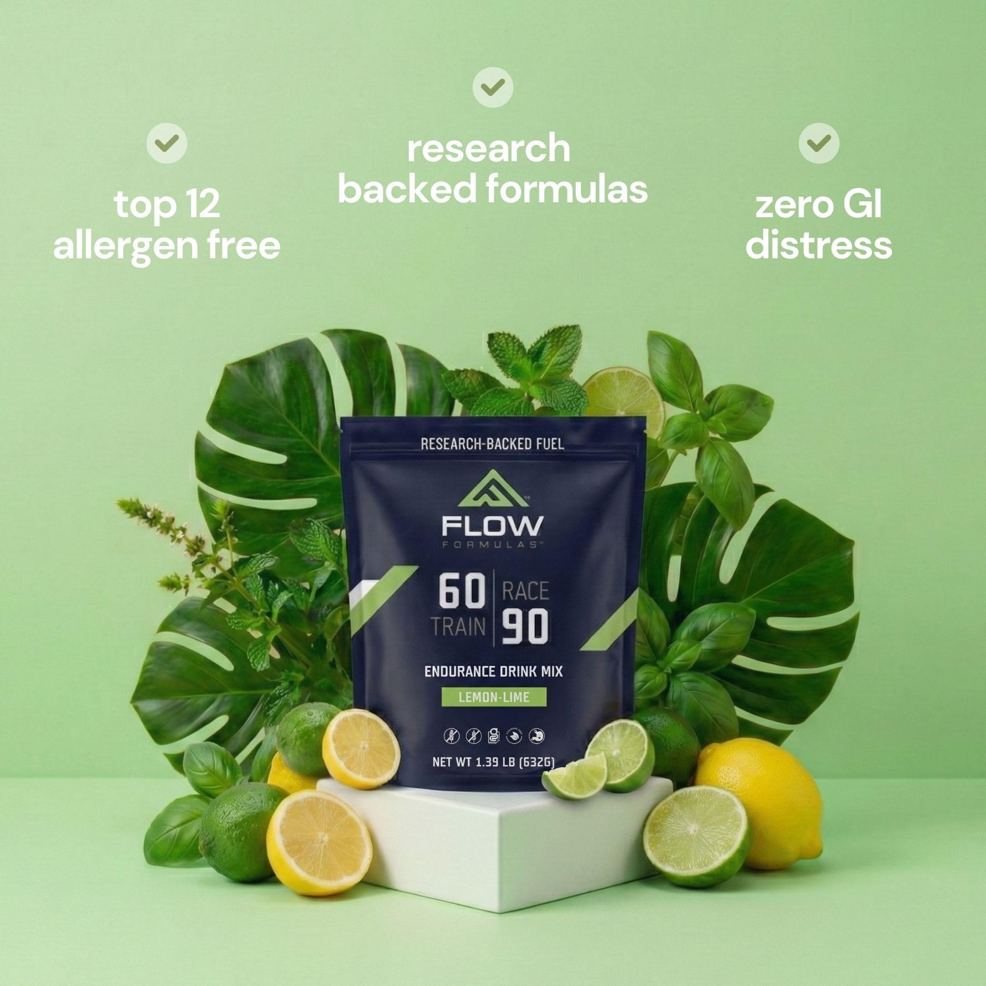 Scoop measuring Flow Formulas Lemon Lime Endurance Drink Mix for energy delivery