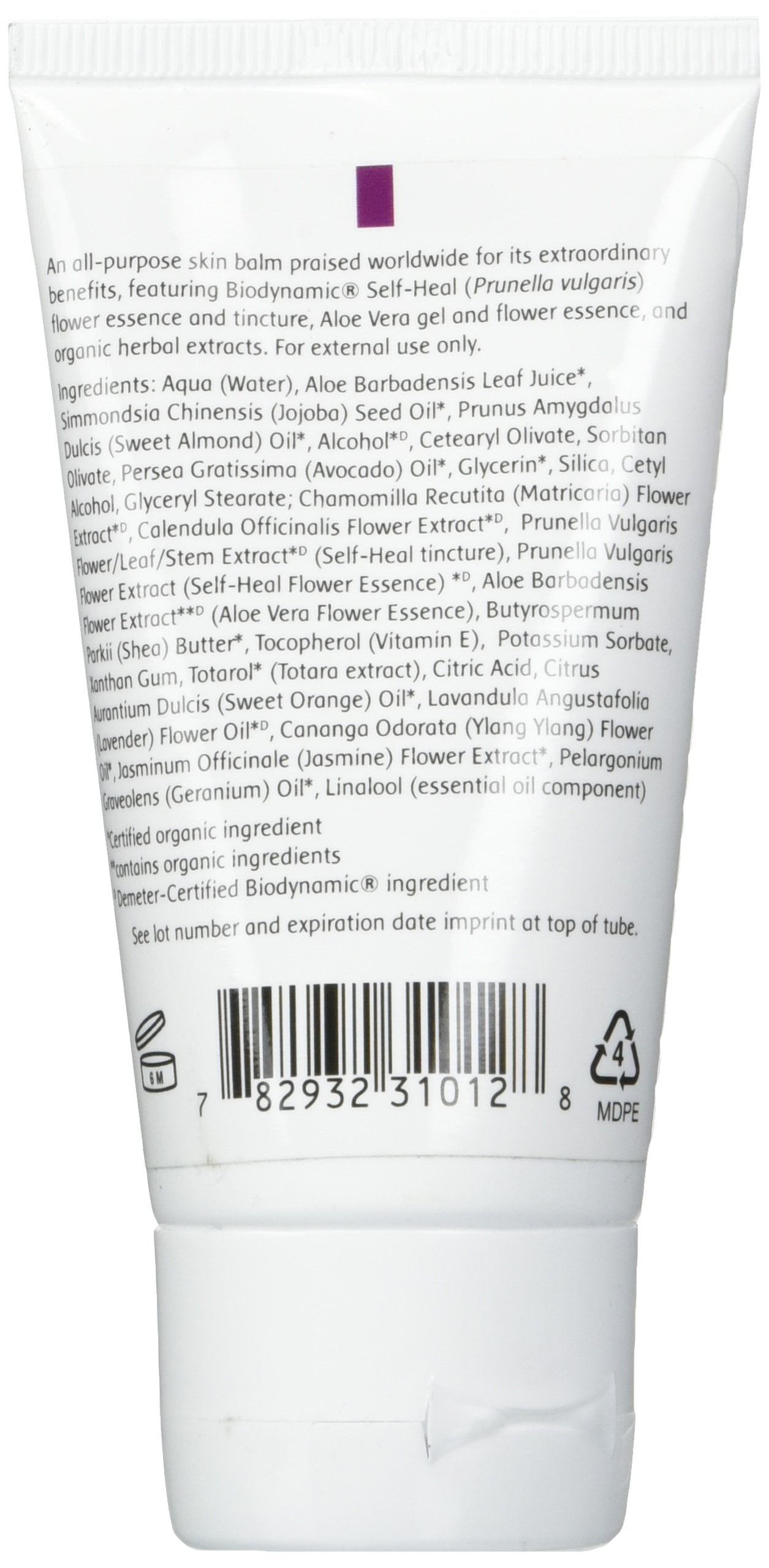 Flower Essence Services Self-Heal Cream tube in hand, ideal for on-the-go skincare